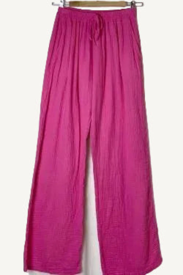 Pink wide-leg pants 