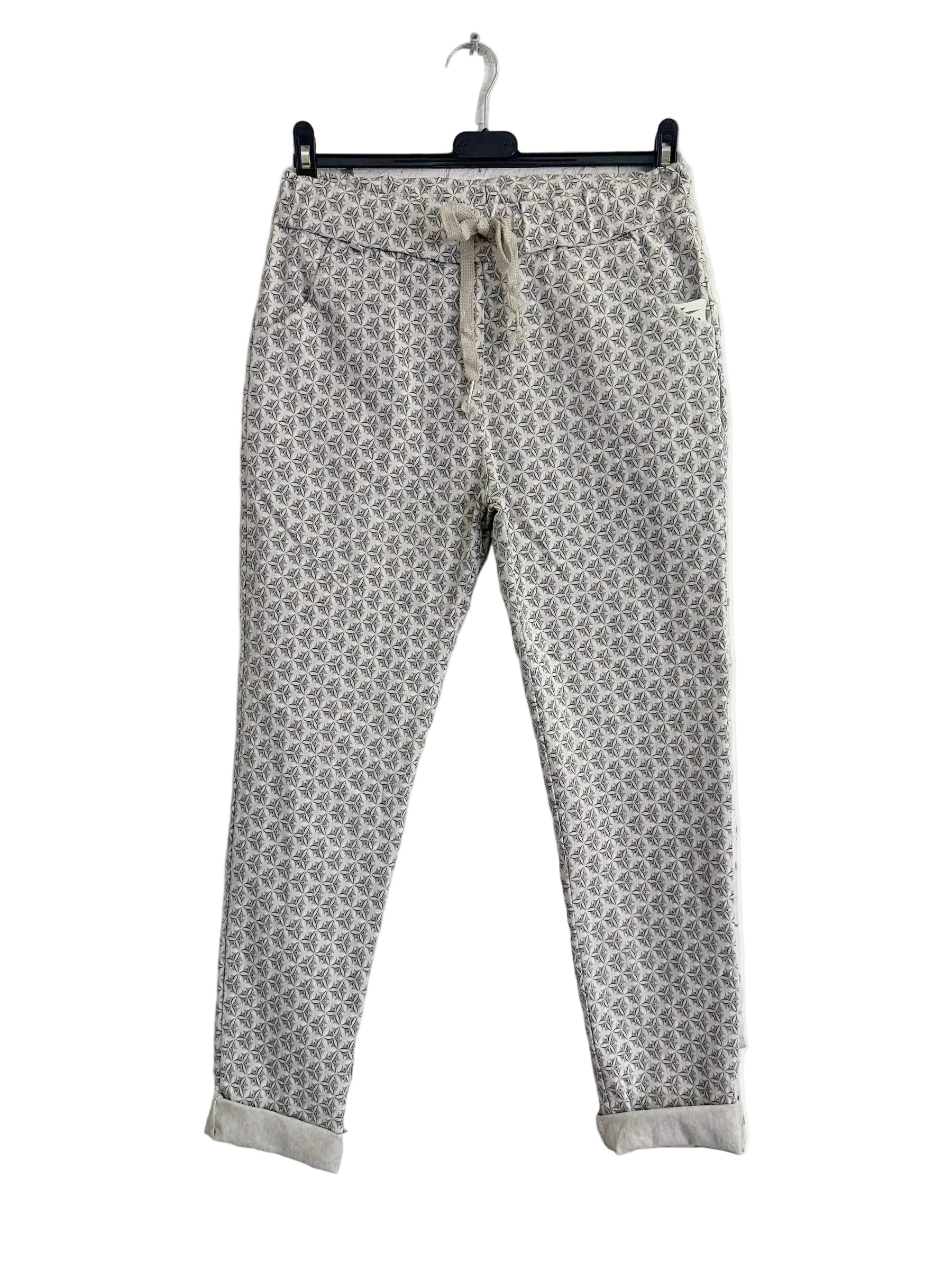 Patterned pants in beige