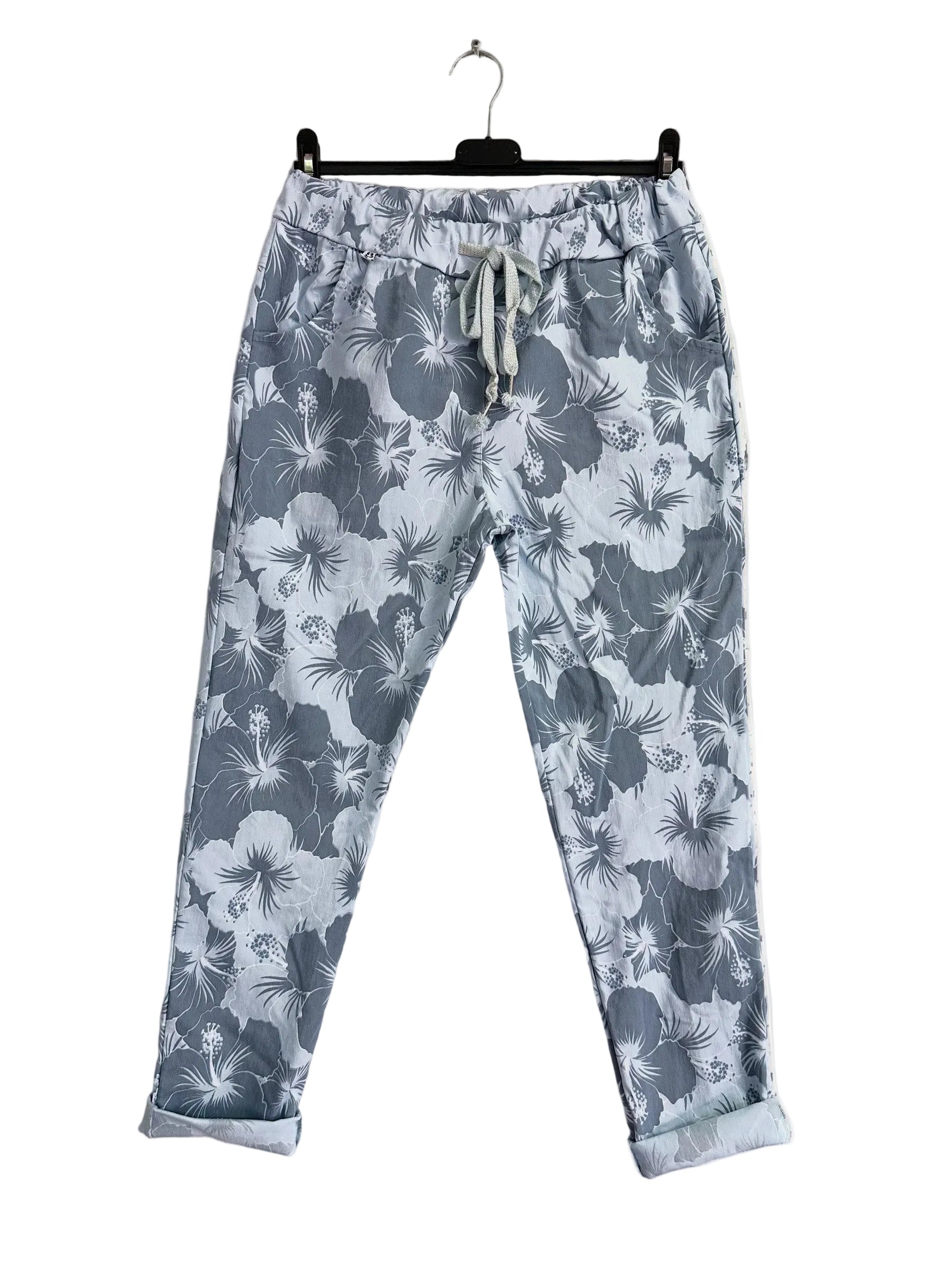 Sky Blue floral patterned pants