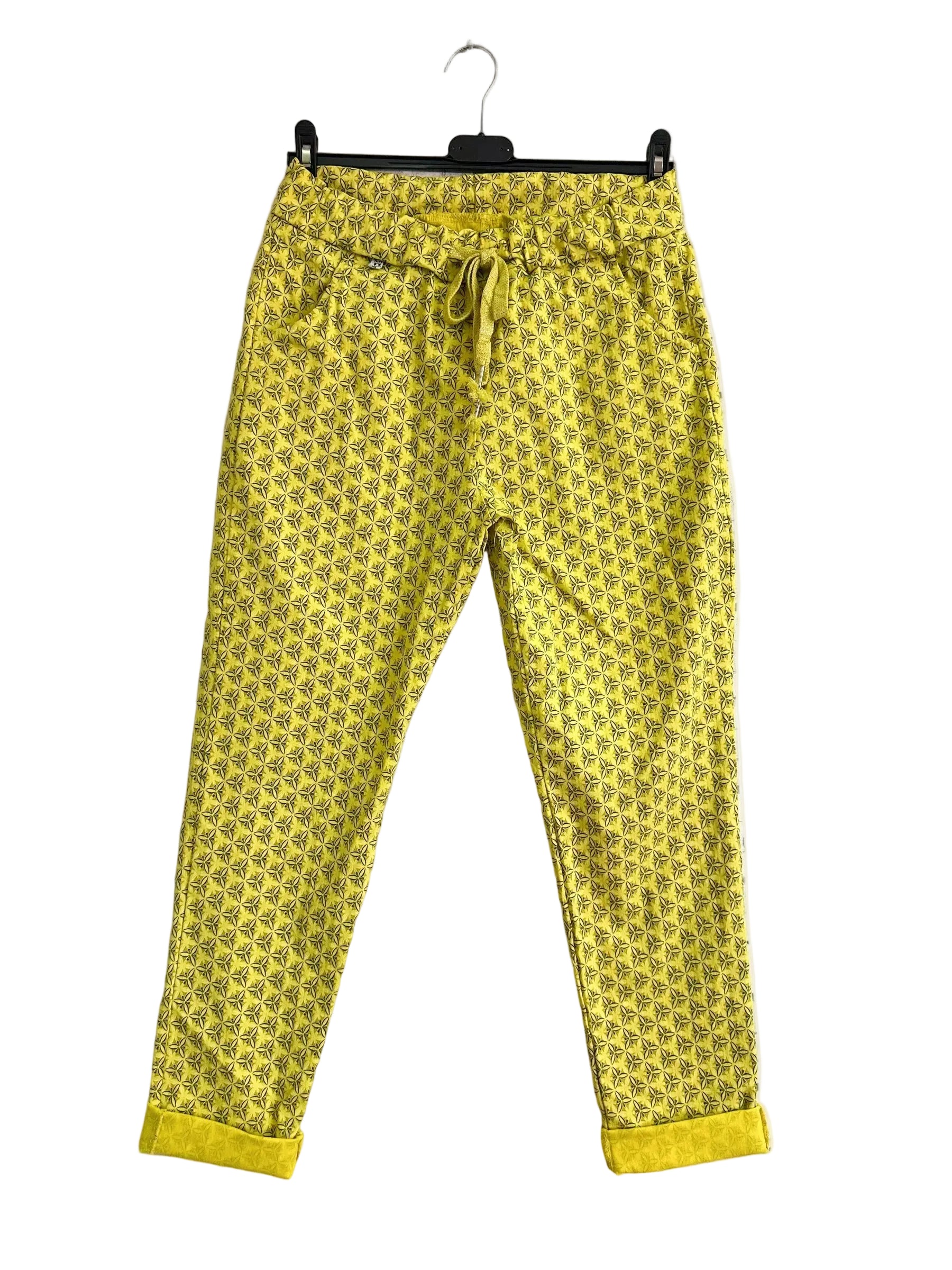 Yellow patterned pants 