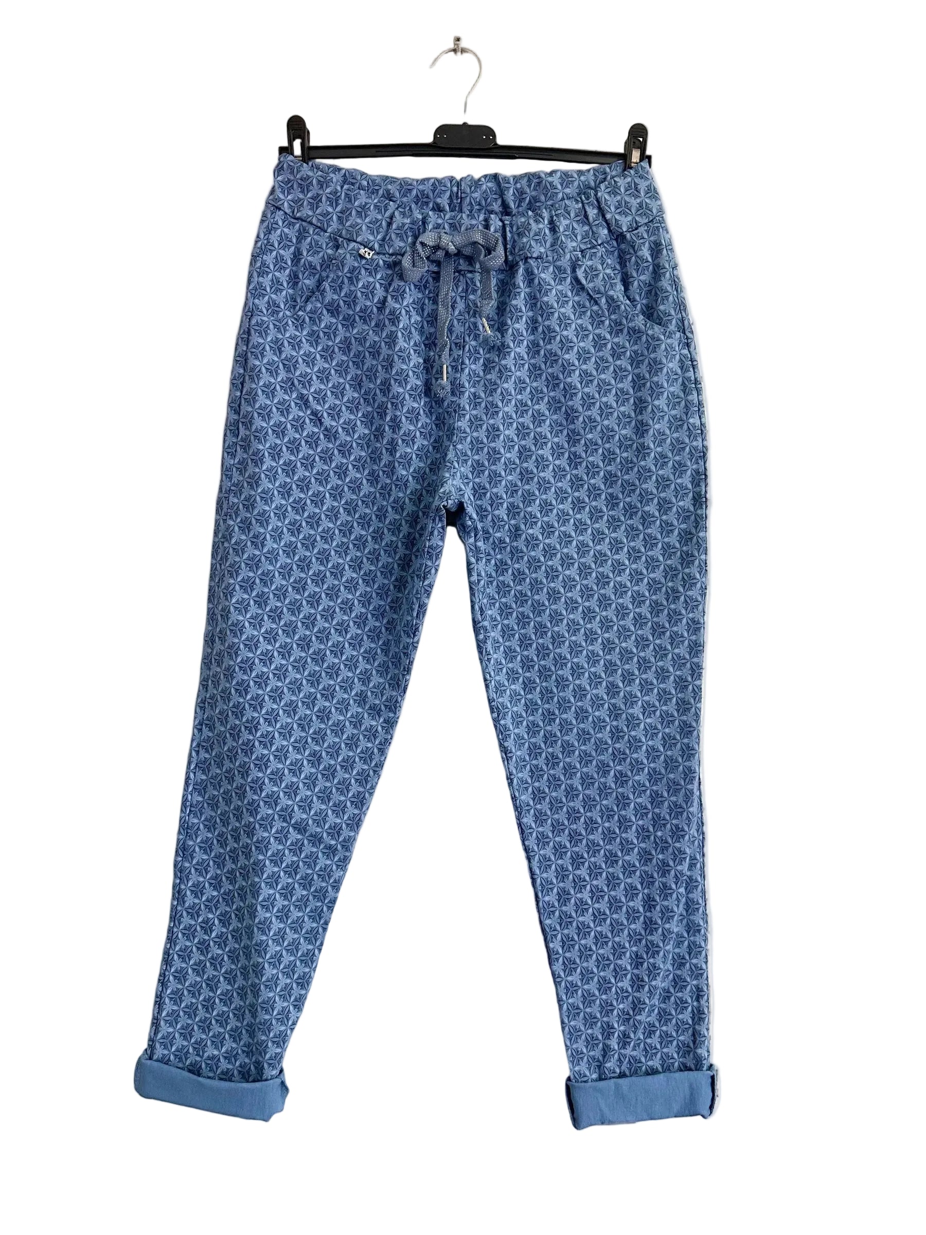 Denim Blue patterned pants 