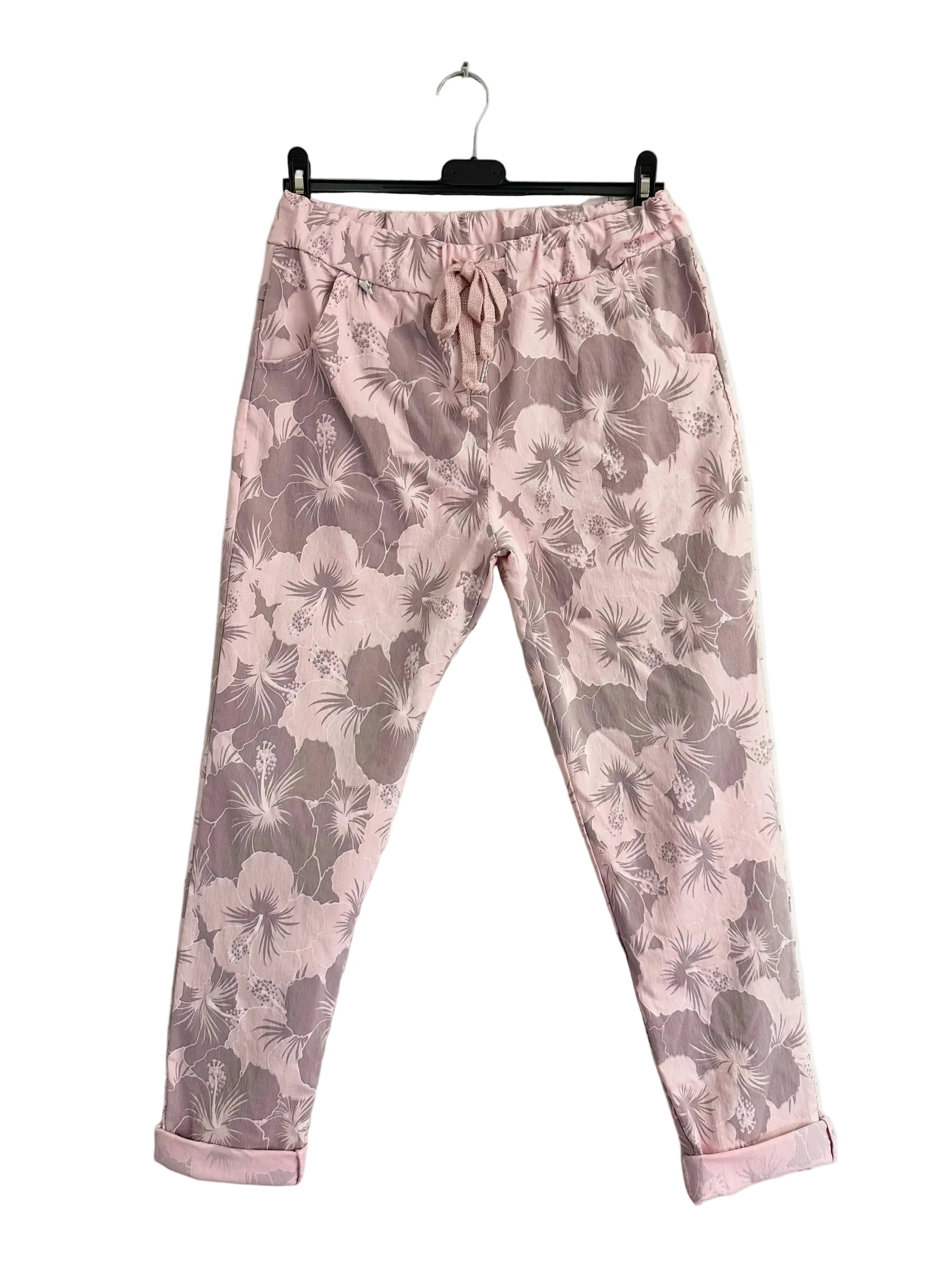 Pink floral patterned pants 