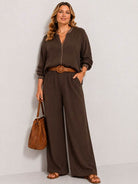 Flowy brown palazzo trousers