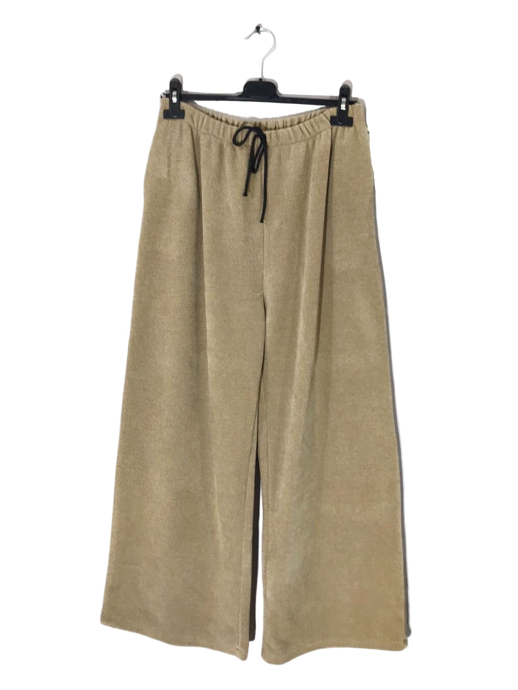 Camel wide leg velvet trosuers