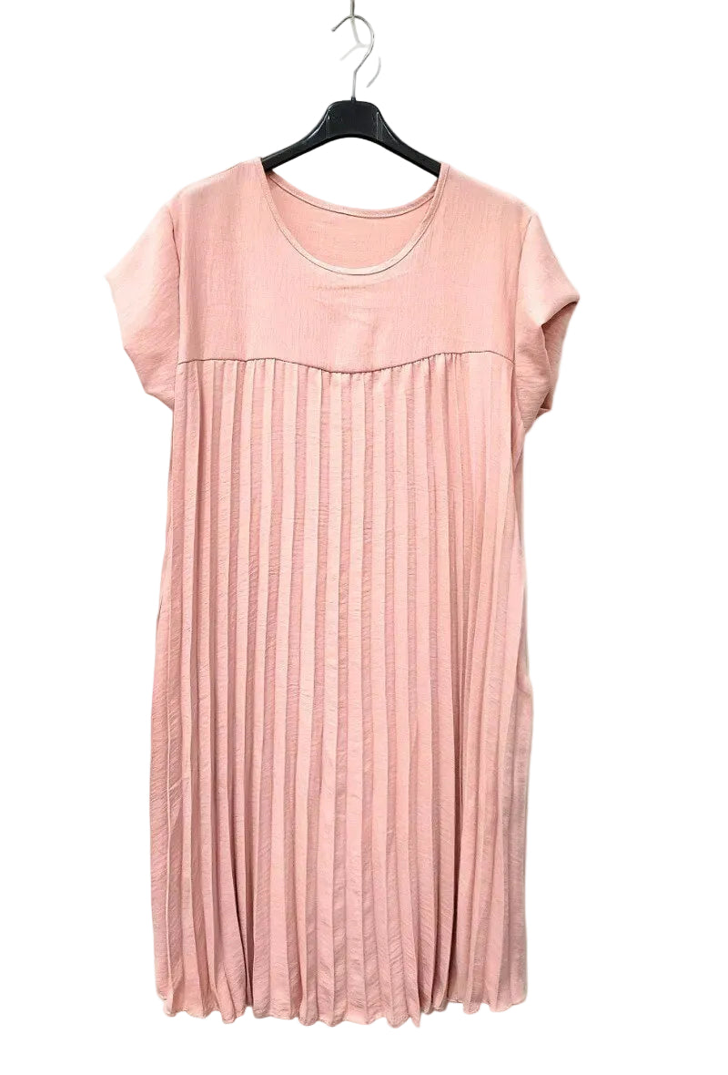 pink short sleeved dress