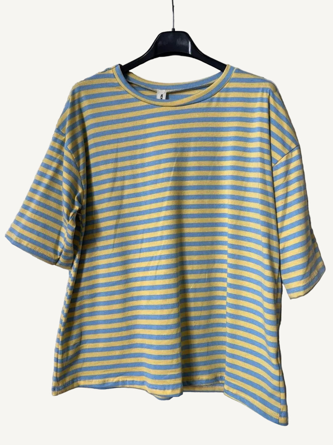 Yellow and blue striped t-shirt 