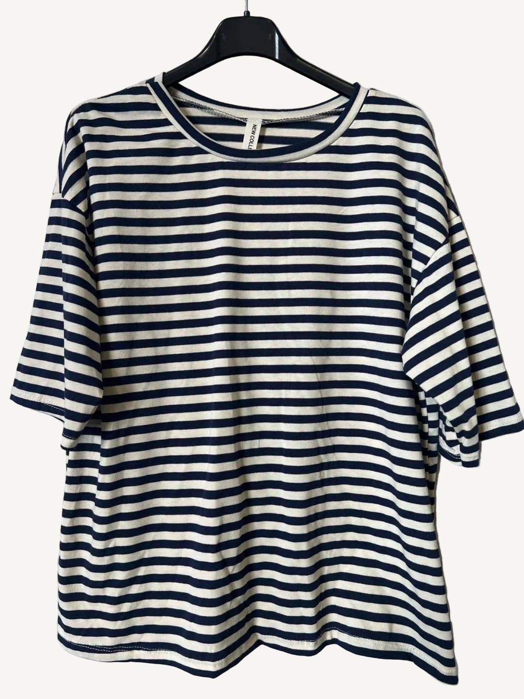 Navy and white striped t shirt 