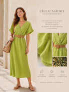 Fluo Green Wrap front dress