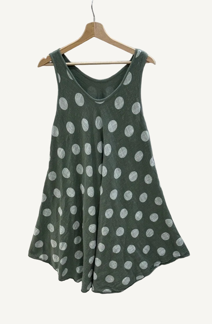 Khaki polka dot dress