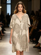 Beige Spiral print dress