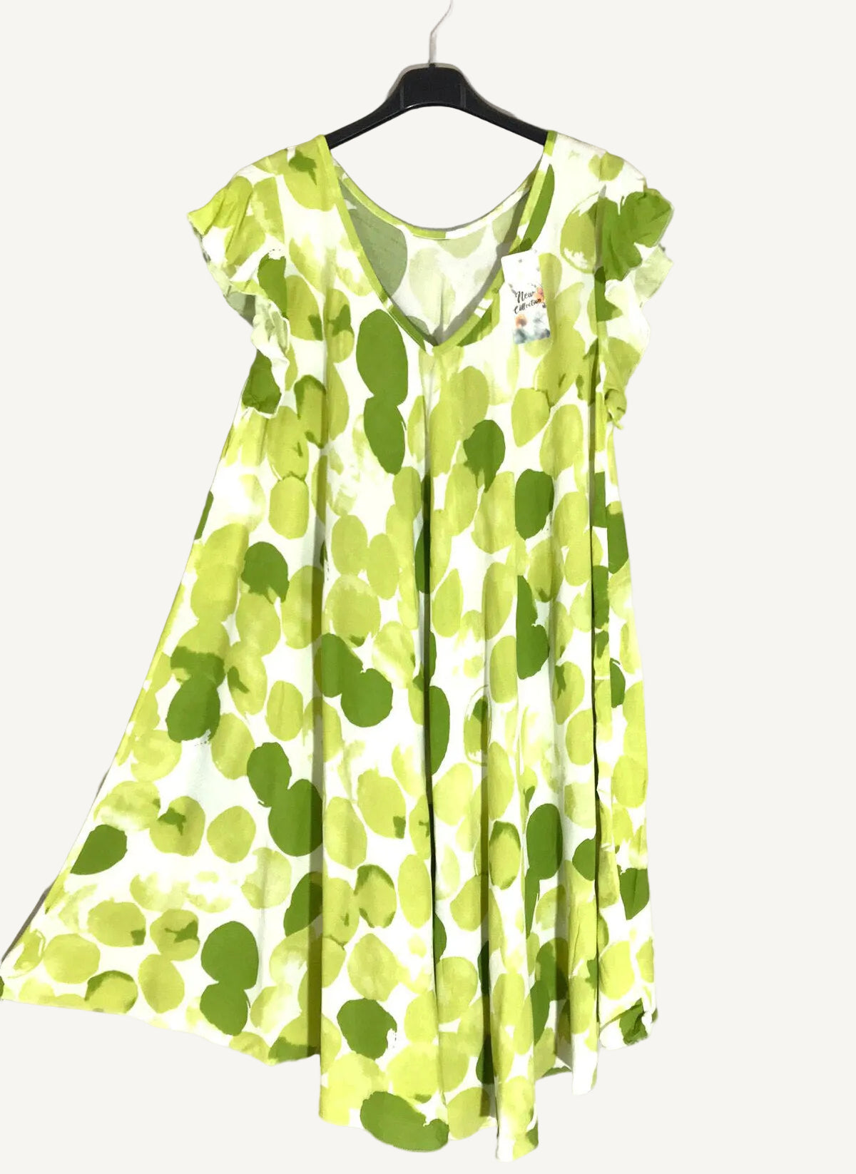 Lime green circle print dress