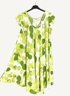 Lime green circle print dress