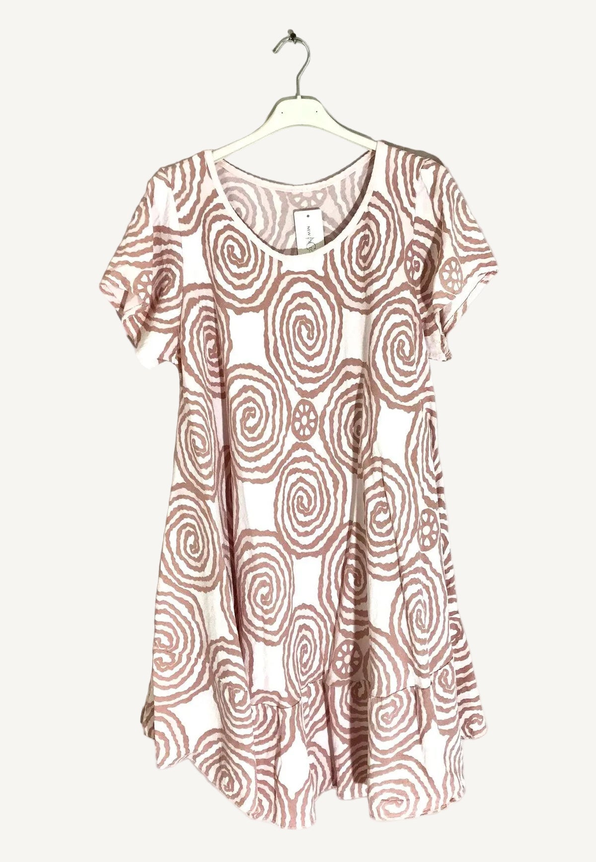 Rose spiral print dress