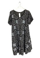 Chocolate brown spiral print dress