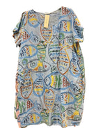 Sky blue fish print dress