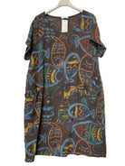 Chocolate brown fish print dress