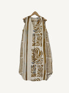 Beige sleeveless natural print dress