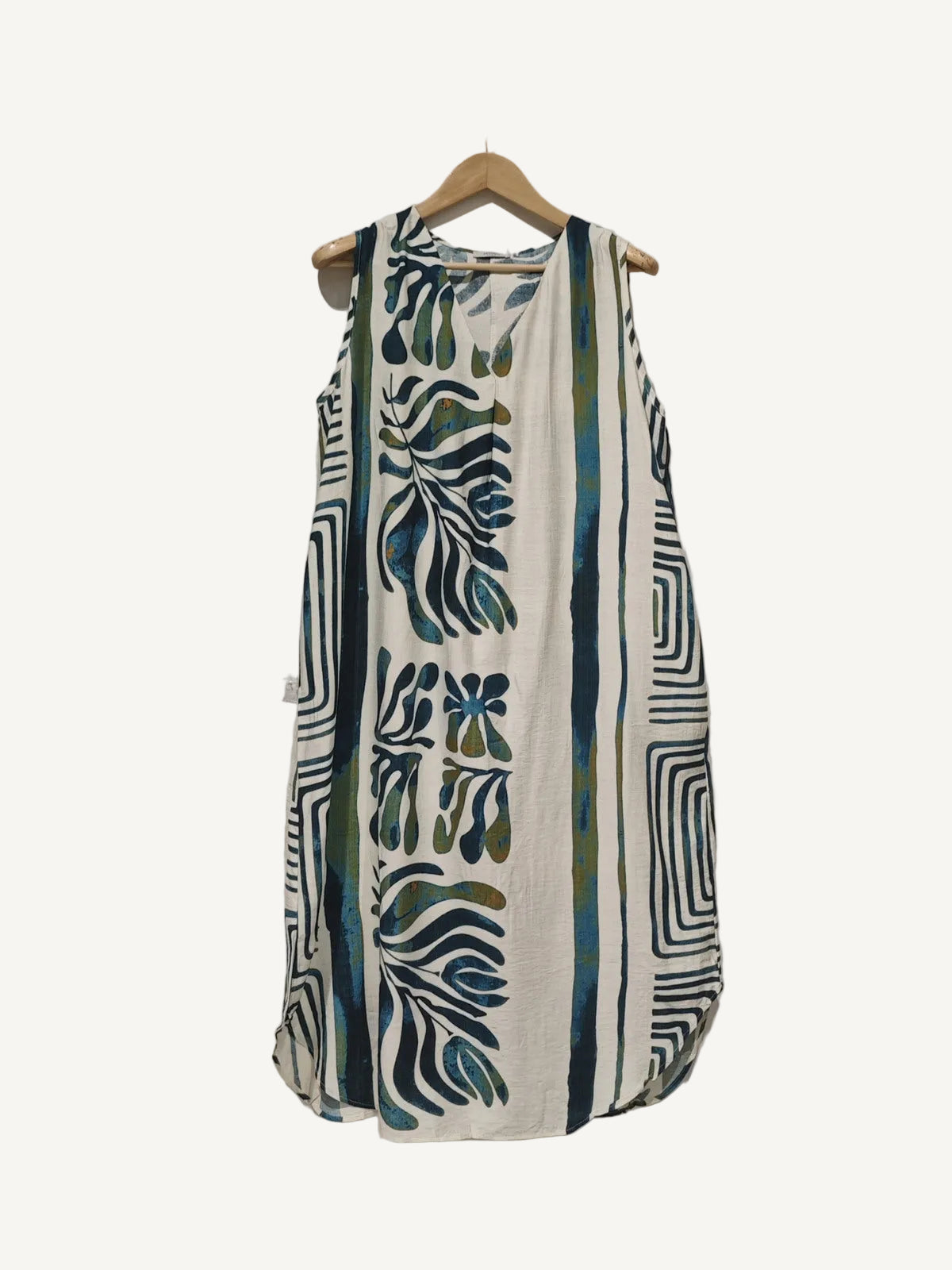 Teal natural print dress