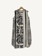 Black natural print sleeveless dress