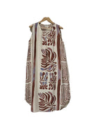 Dark red natural print dress