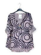 Rose pink cotton top with feature large button