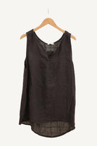 Chocolate brown sleeveless top 