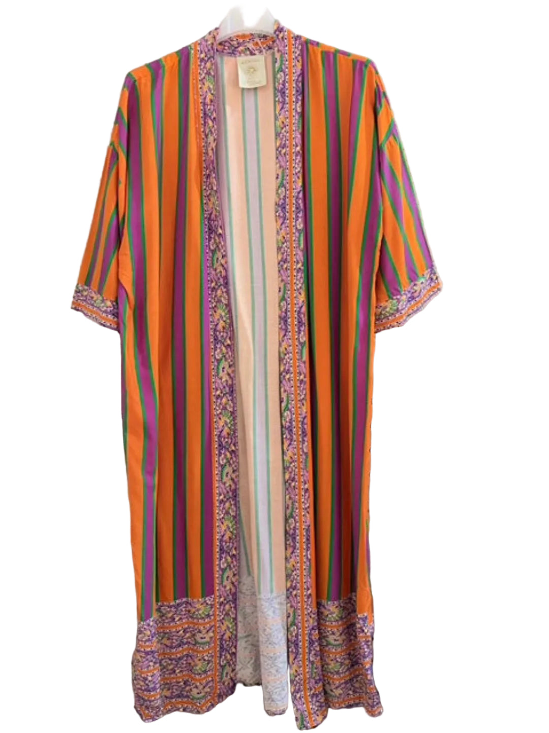 Colorful striped kimomo with floral 