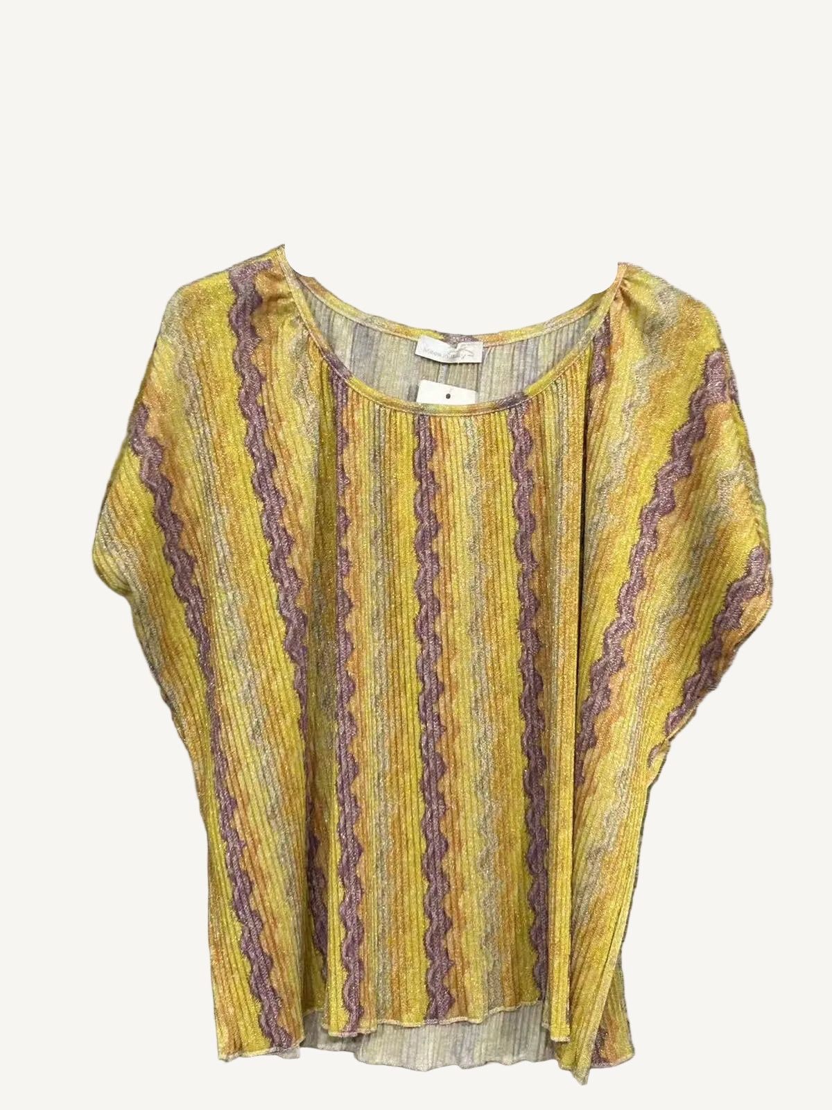 Yellow and purple patterned top 