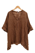 tobacco coloured linen tunic