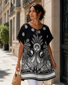 Black and white printed top