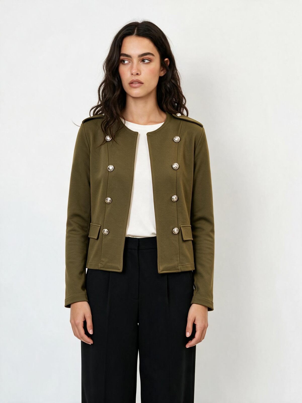 Olive green military style jacket