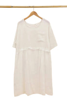 White dress in linen and cotton